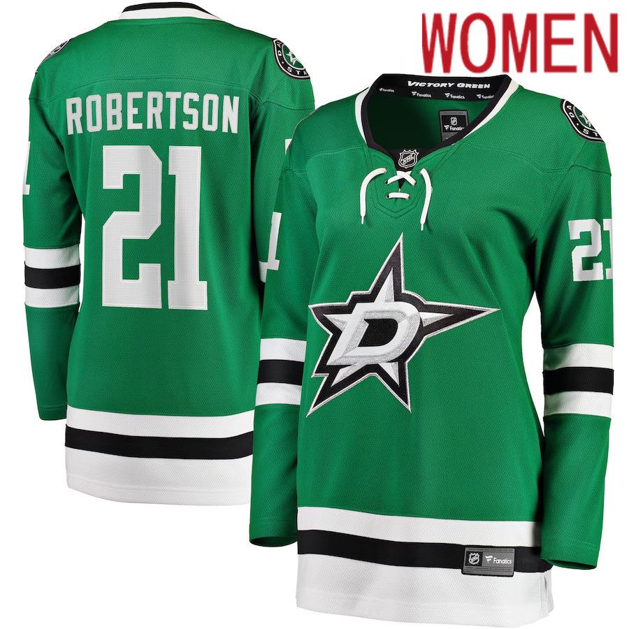 Women Dallas Stars 21 Jason Robertson Fanatics Branded Kelly Green Home Breakaway NHL Jersey